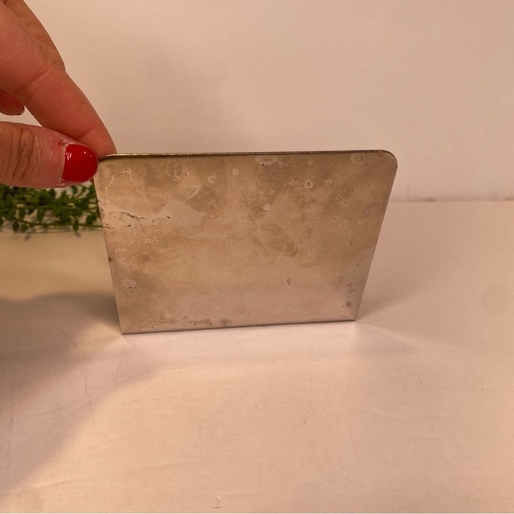 Two Tone Silver & Gold Brass DAD Card Photo Letter Holder Display Velvet Base - Picture 5 of 7